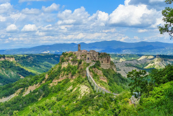 Fototapeta na wymiar Civita di Bagnoregio (Viterbo, Lazio), central Italy - The famous ancient village on the hill between the badlands, in the Lazio region, central Italy, known as 'The town that is dying' 