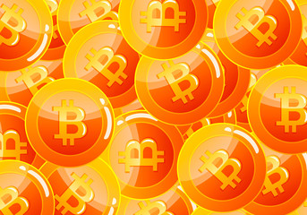 Bitcoin cryptocurrency coin, icon of virtual currency. 