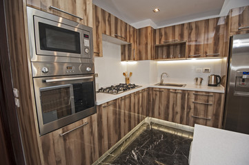 Modern kitchen in a luxury apartment