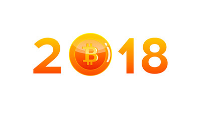 Bitcoin cryptocurrency coin, icon of virtual currency. 