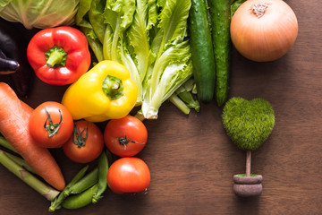 ハートの木と野菜