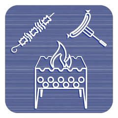 Brazier, kebab and sausage icon