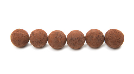 chocolate truffles isolated