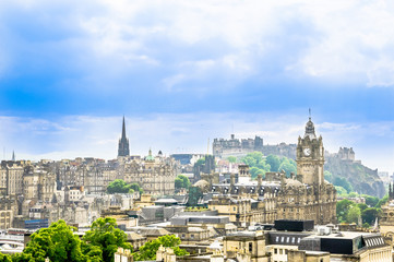 View on Cityscape of Edinburgh - the capital of Scotland