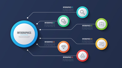 Vector 6 options infographic design, structure chart, presentati