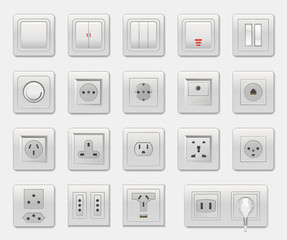 Set of Different Switches Vector Illustration