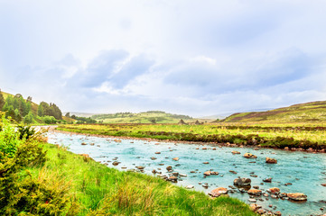 View on mountain river in the Highland of Scotland
