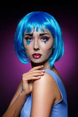 beautiful girl with pop art makeup