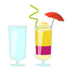 wineglass and exotic cocktail