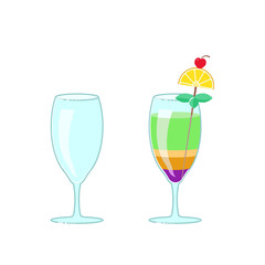 wineglass and exotic cocktail
