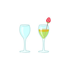 wineglass and exotic cocktail