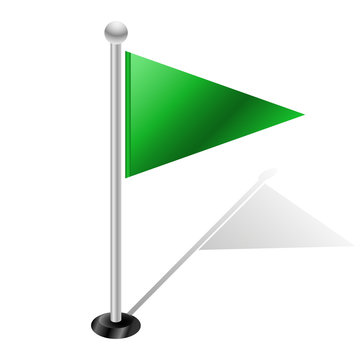 Green Flag With Shadow Icon