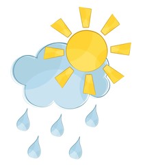 Cloud with sun and rain.