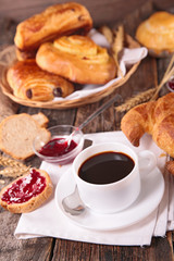 coffee cup and croissant