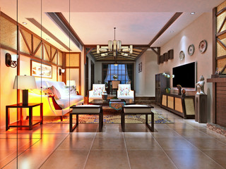 3d render of living room