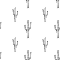 Cactus seamless vector pattern.