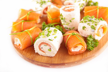 finger food on white background