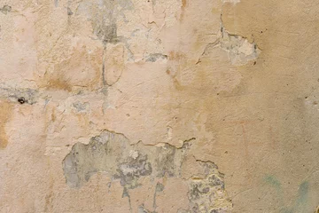 Vitrage gordijnen Verweerde muur Muurfragment met krassen en scheuren