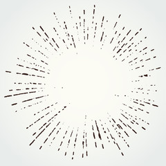 Retro style grungy distorted star burst design template