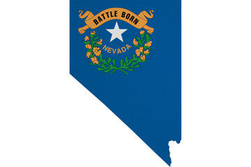 Nevada flag USA with map