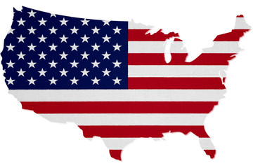 USA flag with map