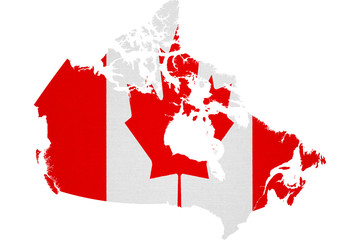 Canada flag with Canada map