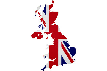 Great Britain - United Kingdom flag with map