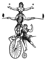 Artists jugglers bike #isolated #vector - Artisten Jongleure Fahrrad