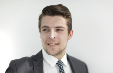 closeup.the face of a successful young man