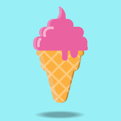 Ice cream cone vector isolated on background.