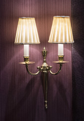 Close Up of Dual Lamp on Wall