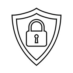 Secure internet icon. Protective shield sign digital security with the image of a padlock. Symbol security protection web. Abstract vector illustration.	