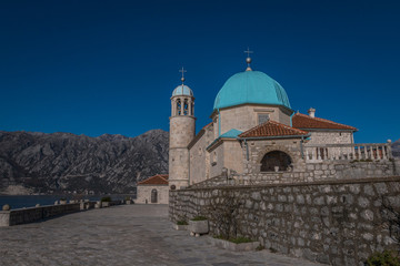 Fototapeta na wymiar Our Lady of Rocks church Kotor Bay