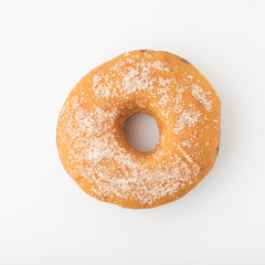 Food: Top View of Donut Isolated on White Background