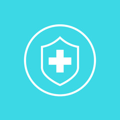health insurance icon, medical vector sign