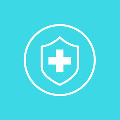 Fototapeta premium health insurance icon, medical vector sign