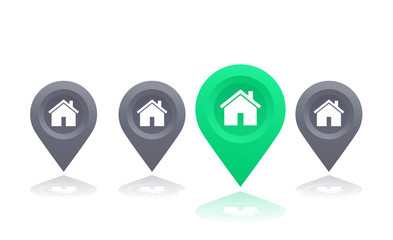 house and location mark, vector illustration