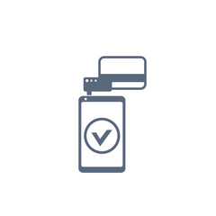 mobile terminal vector icon on white, payments with card and smartphone