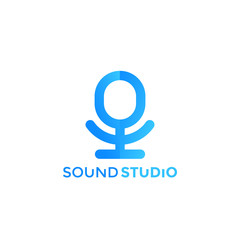 microphone vector logo mark for sound studio