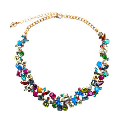 Beautiful necklace on white background
