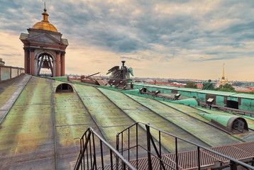 views of St. Petersburg and the Admiralty from the roof of St Isaac's Cathedral