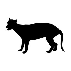 Marsupial wolf or thylacin silhouette