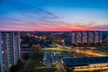 Fototapeta na wymiar Zachód słońca nad Opolem