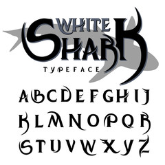 White shark retro typeface set.