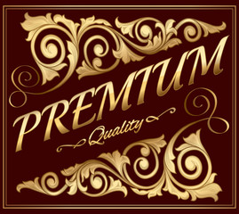 Premium quality label golden design