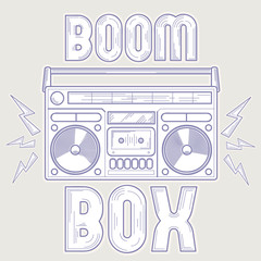 Boom box line art music design