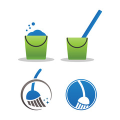 Collection of cleaning service logo and icon template