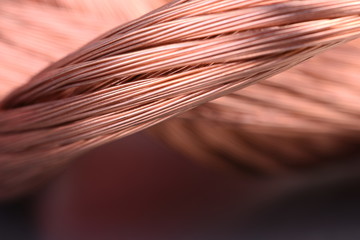 Copper wire macro detail