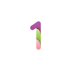 Colorful number 1 logo icon template vector