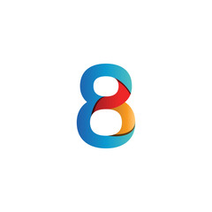 Colorful number 8 logo icon template vector